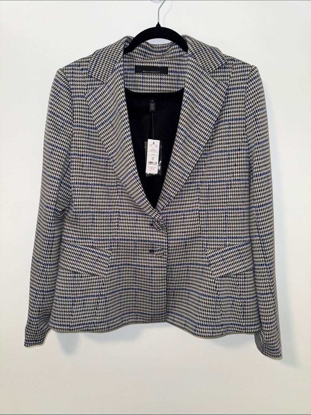 White House Black Market Knit Plaid Signature Blazer NWT